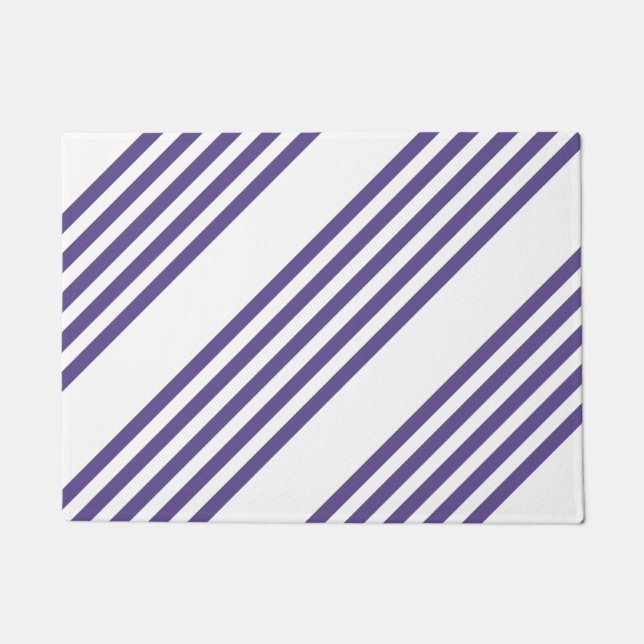 Paillasson Motif à cinq bandes Ultra violet et blanc (Devant)