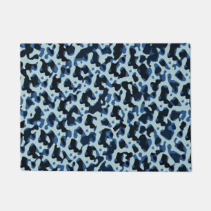 Paillasson Motif Abstrait Camo noir bleu