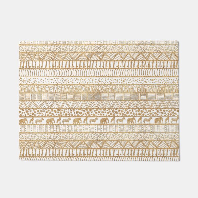 Paillasson Motif africain de la tribu Gold White (Devant)
