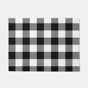 Paillasson Motif blanc noir de conception de guingan de