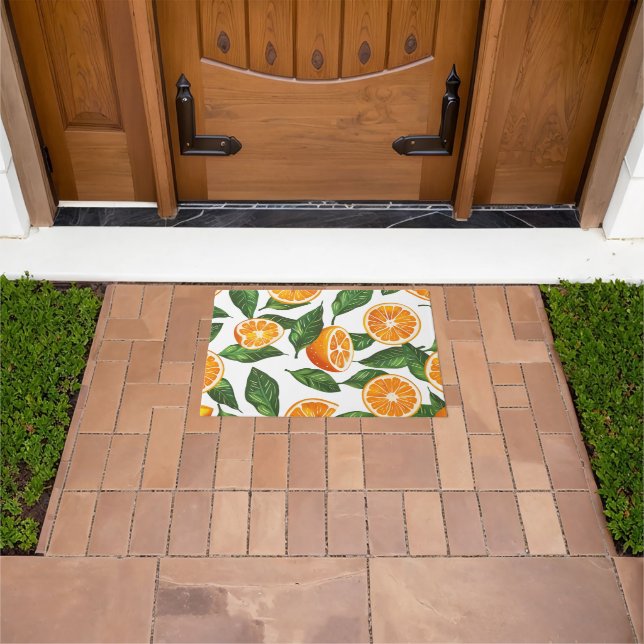 Paillasson Motif botanique sans couture de fruits orange Citr (De plein air)