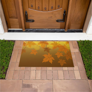 Paillasson Motif d'automne avec feuilles d'érable en chute et