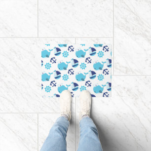 Paillasson Motif De Baleines, Beaux Baleines, Baleines Bleues