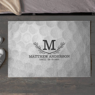 Paillasson Motif de balle de golf personnalisé Nom Monogramme