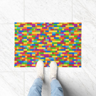 Paillasson Motif de bloc de construction coloré