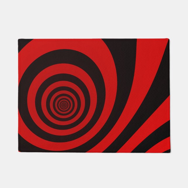 Paillasson Motif de boucles rouges et noires (Devant)