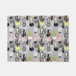 Paillasson Motif de cactus texturés à la main