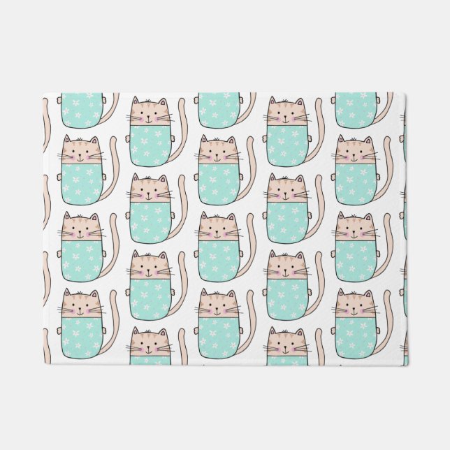 Paillasson Motif de chats amusants (Devant)