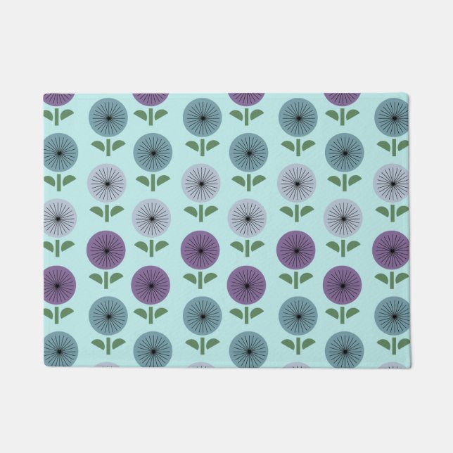 Paillasson Motif de fleurs de l'âge atomique (Devant)