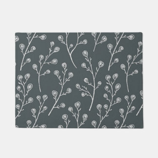 Paillasson Motif de fleurs sauvages blanches