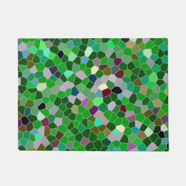 Paillasson MOTIF de jardin multicolore VERT (Devant)