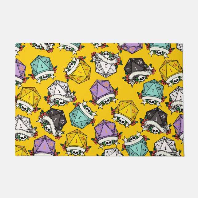 Paillasson Motif de jeu de dés D20 (Devant)