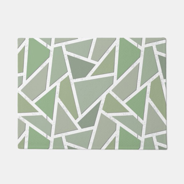 Paillasson Motif de mosaïque vert olive (Devant)