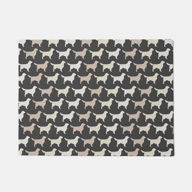 Paillasson Motif de silhouettes d'or | Chiens mignons (Devant)