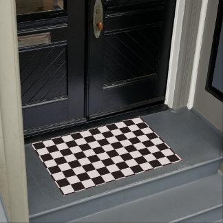 Paillasson motif de tableau de bord noir et blanc