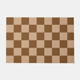 Paillasson Motif de tableau de bord Retro Brown Checkerboard