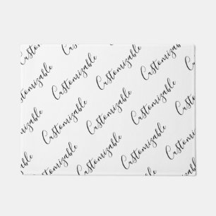 Paillasson Motif de texte de script moderne modifiable   Noir