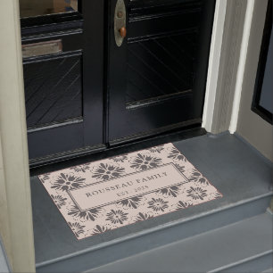 Paillasson Motif de tuiles florales personnalisé pour les jeu