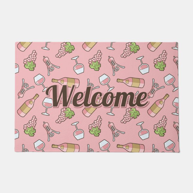 Paillasson Motif de vin rose (Devant)