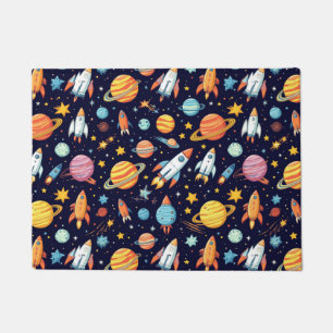 Paillasson Motif d'exploration spatiale coloré