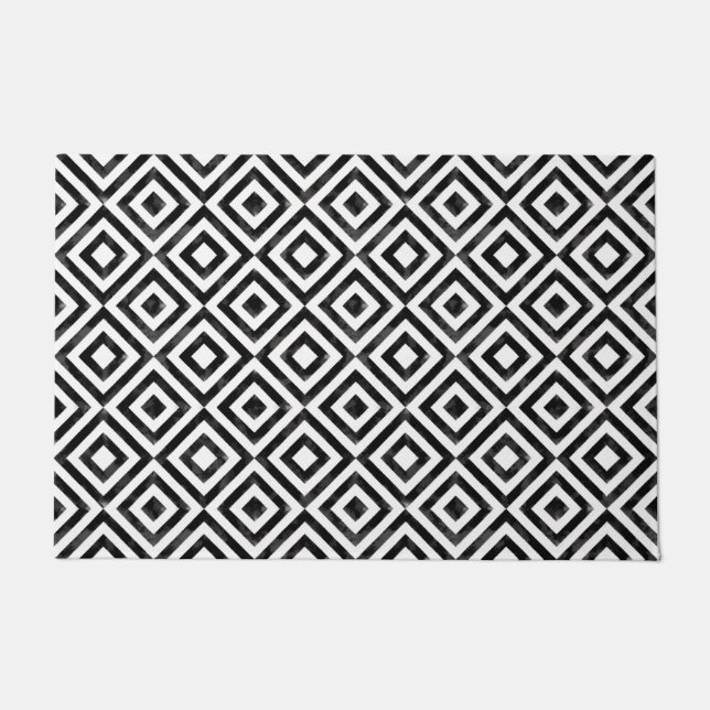 Paillasson Motif Diamant noir et blanc (Devant)