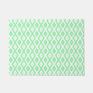 Paillasson Motif diamant vert et blanc