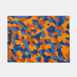 Paillasson Motif d'impression du camouflage bleu orange