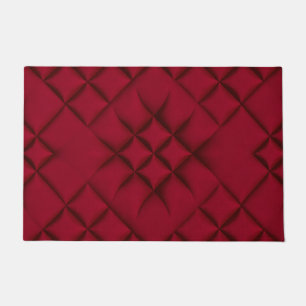 Paillasson Motif en cuir matelassé rouge profond