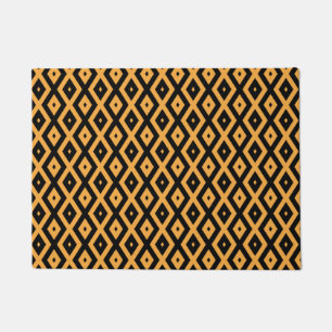Paillasson Motif en diamant jaune et noir