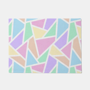 Paillasson Motif en mosaïque arc-en-ciel Pastel