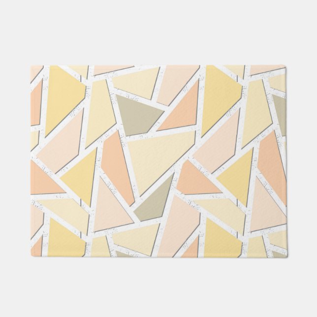 Paillasson Motif en mosaïque jaune citron (Devant)