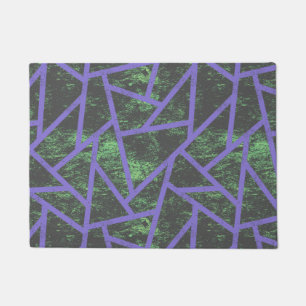Paillasson Motif en mosaïque violet et verte