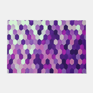Paillasson Motif en nid d'abeille en couleurs prune royale et