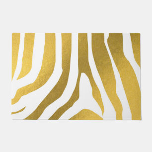 Paillasson Motif Faux Gold Zebra Print Stripes