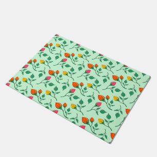 Paillasson Motif floral avec fleurs roses colorées