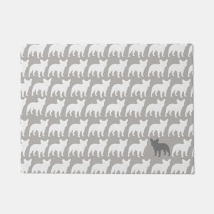 Paillasson Motif français des silhouettes de Bulldog   Fun Fr