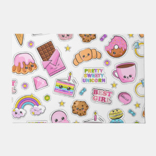 Paillasson Motif Funny Unicorn Magique Arc-en-ciel mou