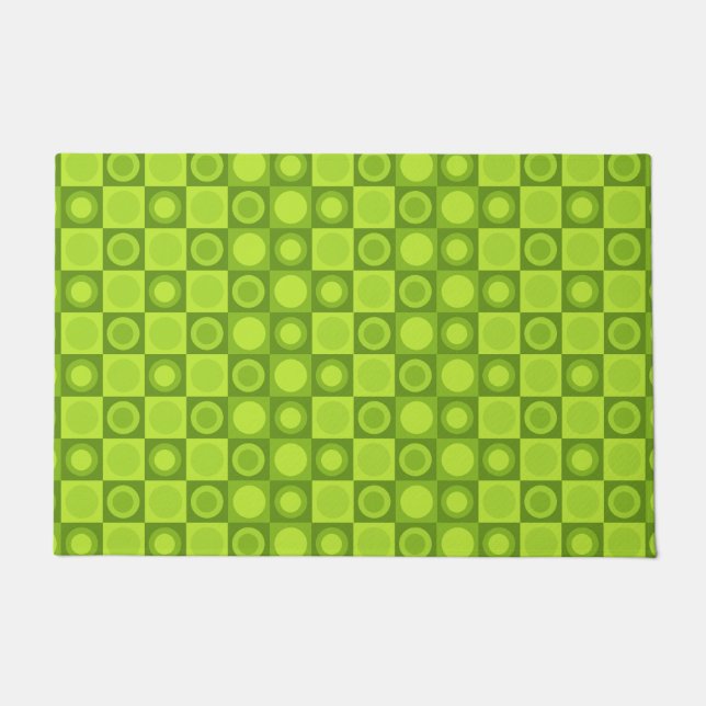 Paillasson Motif géométrique MCM rétro Chartreuse (Devant)