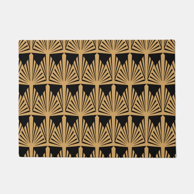 Paillasson Motif Gold et Black Art Déco (Devant)