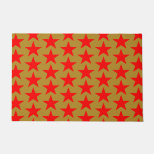 Paillasson Motif Golden Et Red Star