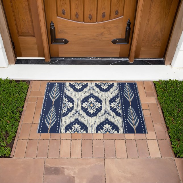 Paillasson Motif Ikat Floral Paisley (De plein air)