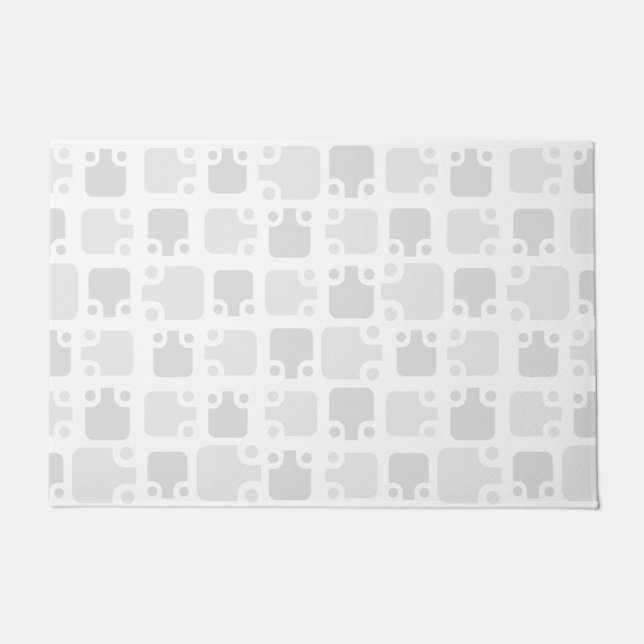 Paillasson Motif moderne du milieu du siècle blanc (Devant)