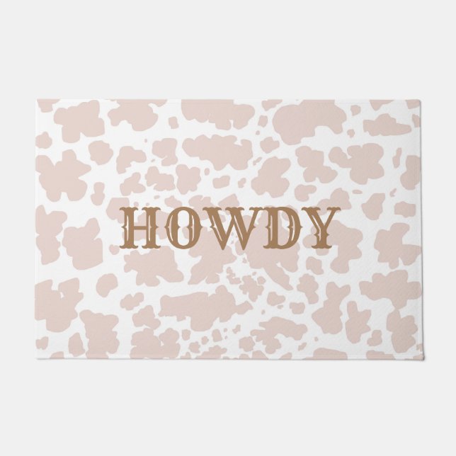 Paillasson Motif moderne Howdy Beige Cow Skin (Devant)