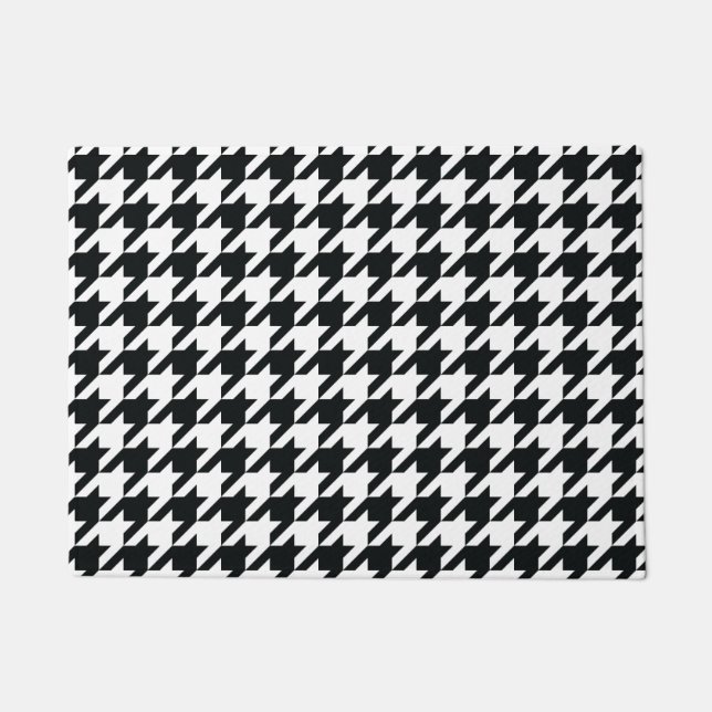 Paillasson Motif noir blanc de Houndstooth (Devant)