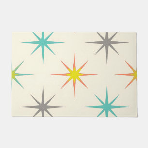 Paillasson Motif Rétro Starburst Milieu de Siècle