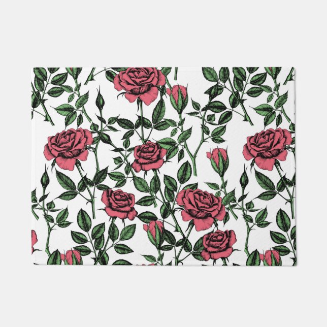 Paillasson motif rose (Devant)