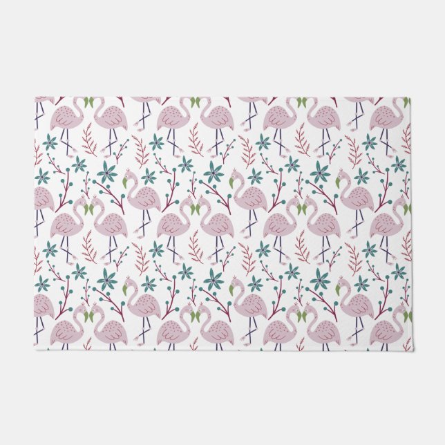 Paillasson Motif rose flamingo sans couture sur arrière - pla (Devant)