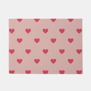 Paillasson Motif rose Retro Coeur Y2K avec Arrière - plan ros