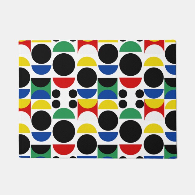 Paillasson Motif scandinave du Bauhaus du milieu du siècle (Devant)