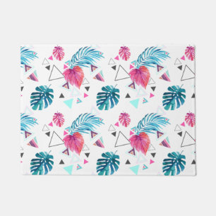 Paillasson Motif triangulaire de feuilles tropicales